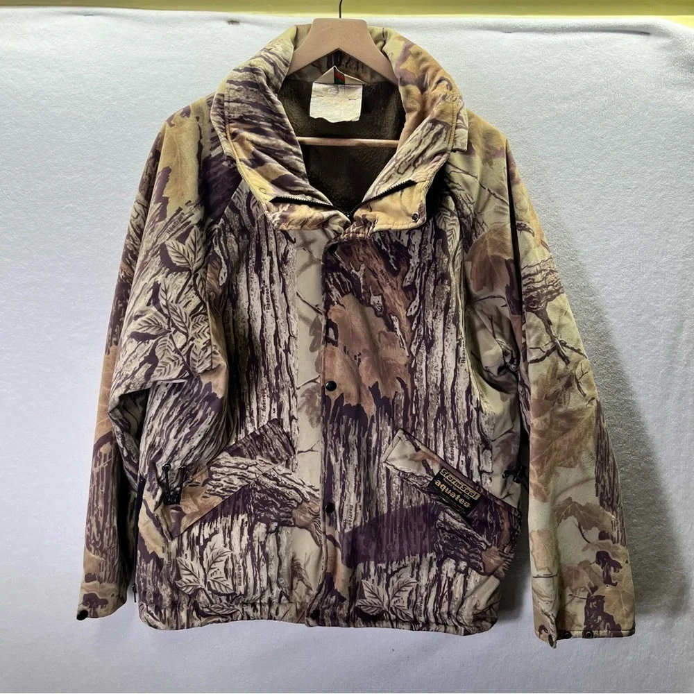Sportchief Aquatex RealTree Camo Vintage 80s Hunting Coat Mens L heavy Warm - Picture 1 of 10